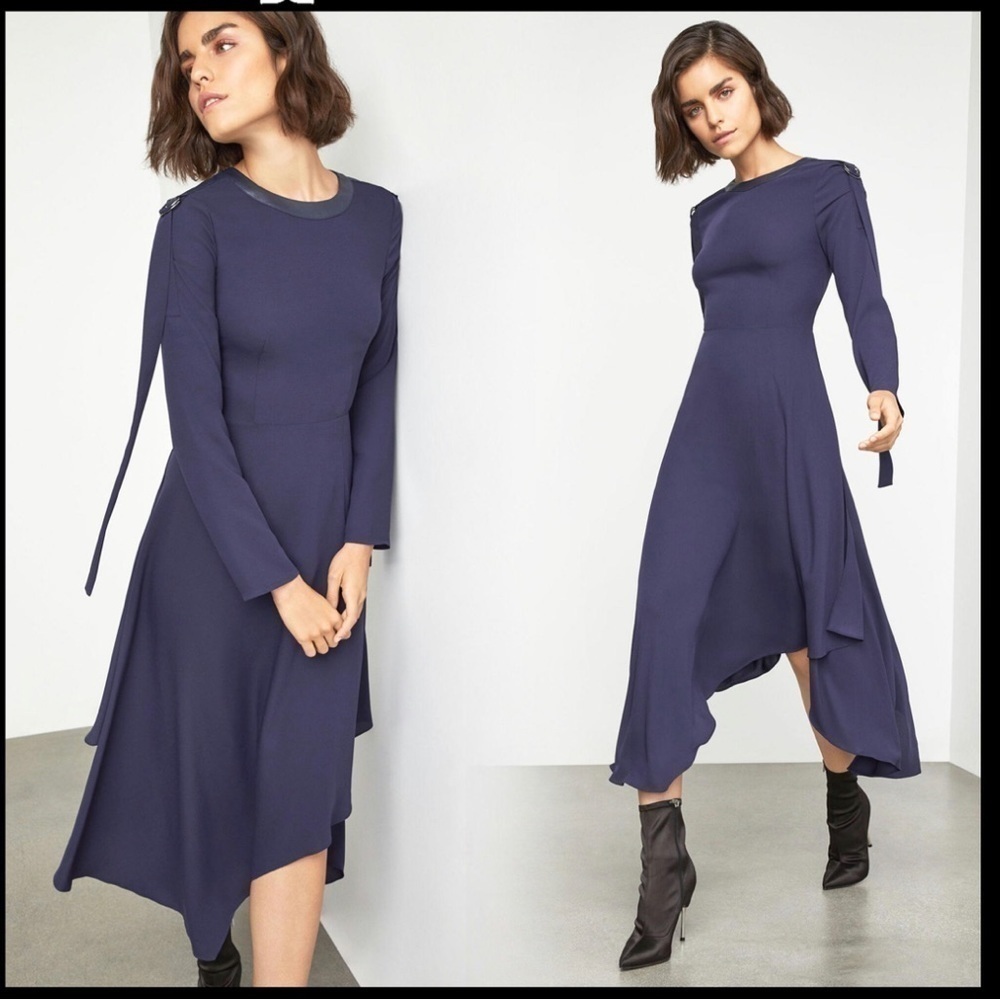 BCBGMaxAzria Navy Asymmetrical Dress